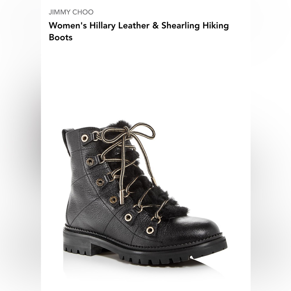 Jimmy Choo
Women's Hillary Leather & Shearling
Hiking Boots - Good condition
